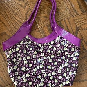 Vintage Vera Bradley Frill Floral Purple Tote Bag